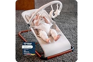 KUNU® Babywippe Neugeborene bis 24 Monate - Sichere Baby Wippe mit praktischer Tragetasche - Faltbare Wippe Baby inkl. Newborn-Einsatz - Natürliches Wippen ab Geburt - Pflegeleicht & Schadstofffrei