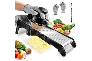 Myiosus Mandoline Vegetable Slicer, 10 in 1 Adjustable Mandolin Slicer Kitchen Vegetable Slicers and Vegetable Julienne Cutter, Vegetable Chopper for Potato, Onion, Carrot, Cucumber, Cabbage