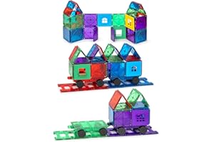 Playmags 50 sztuk osprzętu Set: Teraz z silniejszych magnesów solidny, Super Durable z Vivid Colour Tiles Wyczyść