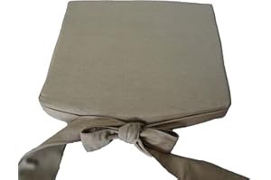 JACKKISSEN Schleife mit Kissen Hochwertiges Baumwolle Korbweide stuhlkissen/Gartenstuhl Kissen Sitzkissen 44 x 40 x 5 cm (Beige)