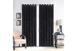 ZIMEL HOMES Luxury Crushed velvet curtains (Pair)with lined eyelet ring curtains for bedroom, home decor,living room accessories-Available in Black, Blush pink, charcoal grey, Purple silver.(8 sizes)