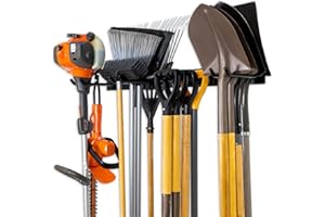 StoreYourBoard Blat Tool Storage Rack, Garage Wall Mount Organizer, hält Gartengeräte, Schaufeln, Rechen, Besen, Schnüre und vieles mehr