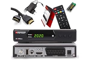 Opticum SBOX Plus HDTV Sat-Receiver, Mediaplayer, 1080P Full-HD Digital Mini TV-Receiver für Satelliten, HDMI, SCART, UNICABLE, COAXIAL, USB, DVB-S DVB-S2, 12-Volt Anschluß, mit Anadol HDMI Kabel