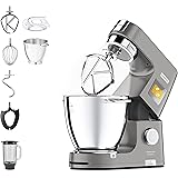 Kenwood KWL90.034SI Impastatrice Planetaria Titanium Chef Patissier XL con Ciotola EasyWarm da 7L, Bilancia integrata e Frull