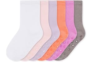 Bramble & Bear 6/12 Pack Unisex Baby Grip Socks - Non-Slip Baby Socks with Soft Cotton Construction - Assorted Blues & Pinks for Ages 0-5 Years - Comfortable, Flexible, Breathable