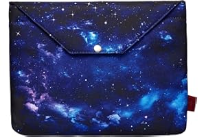 LPARKIN Galaxy Book Sleeve Protector Pouch Book Covers for Paperbacks, Book Sleeves with Zipper Padded, 11.4 x 9 Inch