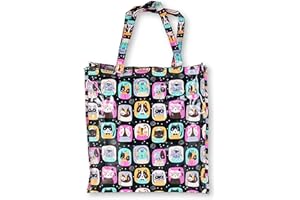 BOGACI Borsa con Cerniera Donna Ragazza Shopper In Plastica Busta Spesa Shoping Casual Universale Riutilizzabile Fantasia Gattini Cagnolini