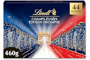 Lindt - Boîte CHAMPS-ÉLYSÉES Édition Triomphe - Assortiment de Chocolats au Lait, Noirs et Blancs - Idéal pour Noël, 460g