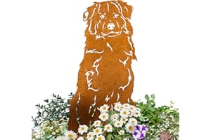 ‎TERMA Terma Stahldesign Australian Shepherd Gartenfigur Metall – Edelrost Hund Rostfigur für Gartendeko außen – Massive Hundefigur – Handmade in Germanyo
