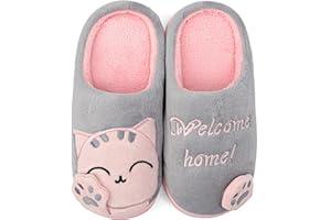 ChayChax Winter Baumwolle Hausschuhe Kinder Herren Damen Warme Plüsch Pantoffeln Weiche Bequeme