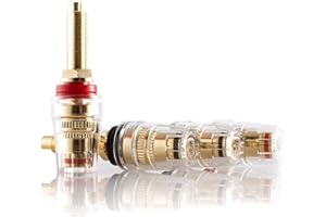 HIFI Lab Morsetti 24 K placcato oro lungo speaker terminale Binding Post banana Jack Audio Terminali High End loetbar 4 mm Oro 4 X