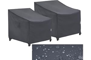 F&J Outdoors Housses pour chaises de Jardin, Housse de Chaise Longue, Housse de Fauteuil Adirondack, imperméables, protectrices, pour Meubles de Patio, Gris, 89x99x66/91cm, 2 pièces