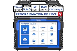 TOPDON Phoenix Xlink Valise de Diagnostic Auto, Outil de Diagnostic Programmation ECU, Codage ECU, Guidage V.A.G., Topologique, Contrôle Bidirectionnel, Can FD&DoIP, 41 Services, Mise à Jour de 2 Ans