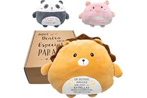 PELUCHILANDIA Regalos Mujer Originales | Cojín Peluche con Frase Divertida | Regalo Amiga Cumpleaños | Detalles para Regalar a Mejores Amigas (LEÓN 1)