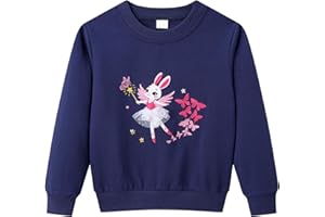 Dinopjs Pullover für Mädchen, Madchen Sweatshirt, Mädche Lieblings Klassischer Flamingo-Königin, Prinzessin Osterhasen, Süßer Igel, Weihnachten Pinguine, Mädch Warm Sportshirt für Kinder 2-9 Jahre