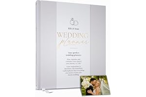BIBI & BEAU Wedding Planner Book & Organizer – 18-Month Countdown, Budget Tracker, Guest List & DIY Mood Boards | Engagement Gift & Keepsake for UK Brides-to-Be