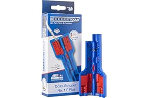 WEICON TOOLS Coax-Stripper No. 1 F Plus für F-Schraubstecker | Abisolierwerkzeug für Koaxialkabel, Antennenkabel u.v.m., Blau