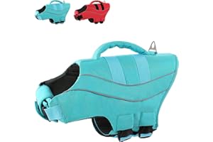 KONVINIT Hunde Schwimmweste,Einstellbare Schwimmweste für Hunde,Reflektierende Rettungsweste Haustier,Dog Life Jacket mit Rettungsgriff,zum Bootfahren,Kanufahren,Schwimmen,Surfen,Blue XL