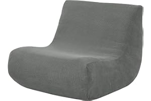 Mateju Copridivano Senza Braccioli Elasticizzato Jacquard Pigro Copridivano Antimacchia Fodera per Divano Letto Antiscivolo Copri Divano Sofa Protettore per Soggiorno, Tinta Unita (1 Posto,Grigio 2)