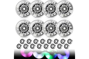 BORDEAG 8 ruote Inline Skate con cuscinetti a sfera da 72 mm, ruote in linea per pattinaggio, ruote in linea trasparente, ruote per pattinaggio, ruote per interni ed esterni, ruote di supporto per scooter