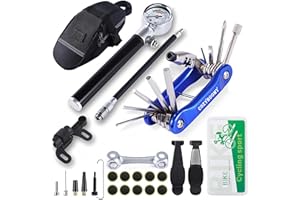 COZYROOMY Kit Riparazione Pneumatici Bici, Kit Attrezzi per Bici con 210 Psi Mini Pompa d'Aria,10-in-1 attrezzo,Patch per Pneumatici,Leve per Pneumatici, Portatile Borsa. 6 Mesi di Garanzia