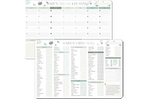 BIROYAL 2 Pcs Baby Weaning Chart, Baby Weaning Essentials, Magnetic First Foods Tracker Fridge Chart & Daily Food Log Meal Planner, 12"x8" Magnetic Food Tracker for Fridge and Metal Plate
