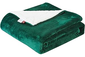 SOCHOW Sherpa Decke Grün zweiseitige Wohndecken Kuscheldecken, extra Dicke warm Sofadecke/Couchdecke aus Sherpa, 150 x 200 cm super flausch Fleecedecke als Sofaüberwurf oder Wohnzimmerdecke
