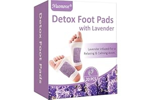 NUONOVE Detox Fußpflaster Vitalpflaster Fusspflaster, Lavendel Fusspflaster zur Entgiftung, Fußpflege-Pads mit Müdigkeit lindern, Schlaf verbessern, 20PC