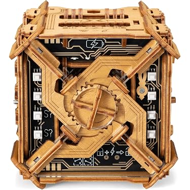 Scatola Puzzle Magica Gigante In Legno Blu - Gioiello Con Cassetto Segreto - Giocattolo Sfida Fai Da Te