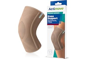 Actimove Everyday Supports Knee Support Closed Patella 2 Stays for Men & Women - Helps with Pain Relief & Swelling - Chronic Knee Pain & Overuse Knee Injuries – Left/Right Wear – Beige, Medium