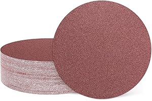 sourcing map 25 Pcs 75mm 3 Inch Sanding Discs, 60 Grit Hook and Loop Sandpaper, No-Hole Aluminum Oxide Orbital Sander Sandpaper for Woodworking Automotive Metal Polishing, Red