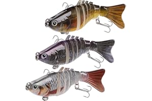GeeRic Sea Fishing Lures - Multi Jointed Swimbaits & Bionic Swimming Lures Kit for Bass, Perch, Trout & Pike