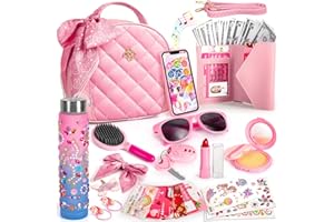 Hohosunlar Sac à Main Petite Fille, Faux Maquillage, DIY Licorne Bouteille d’Eau Fille, Watch, Téléphone Portefeuille Clés, Jouet de Princesse, Noël Cadeau d'anniversaire Jouet Filles 3 4 5 6 7 8 Ans