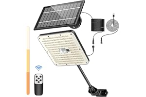 Mexllex Lampy solarne do użytku na zewnątrz, 163 LED, lampa solarna z czujnikiem ruchu, 5400 mAh, ładowana przez USB, wodoszczelność IP65, lampa ścienna do ogrodu, garażu z kablem o długości 5 m