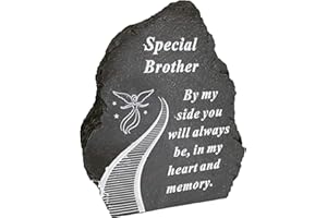 ONLINESTREET Black And White Stairway To Heaven Special Brother Tribute Detail Rock Memorial Grave Plaque