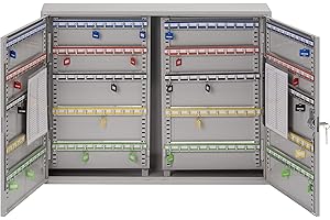 BURG-WÄCHTER Burg-Wachter KC200HL Sterling Armoire à clés robuste à double porte, gris, 200 crochets pour clés