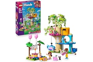 LEGO Friends La Fête d’Anniversaire et l’Arbre à Chats - Jeu de Construction - 2 Mini-Poupées, 5 Figurines d'Animaux, Table Pivotante, Pinata & Accessoires Amusants - Cadeau Original Fille 6 ans 42666