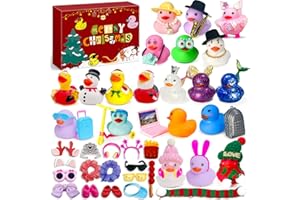 Edmirfun Canard Calendrier De L'Avent 2024, Calendrier De l'Avent Bebe Avec 24 Jouets De Bain En Canard En Caoutchouc, Décoration De Noël, Cadeaux De Noël Créatifs Pour Garçons Et Filles