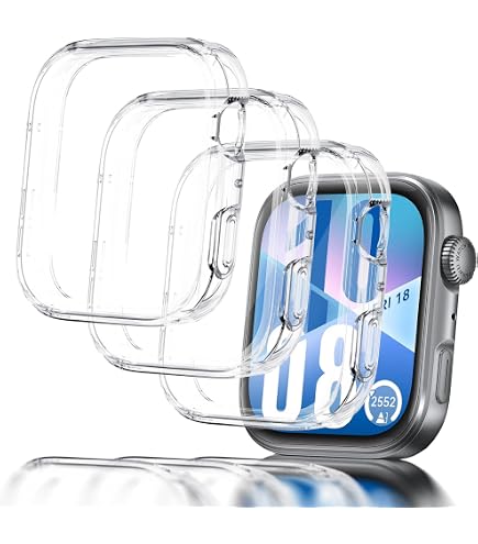AIDOWU 3 Pezzi Custodia per Huawei Band 10/9/8 TPU Morbido Pellicola Protettiva Anti Graffio,Sensibile al Tocco,Ultrasottil Cover,Nero&Argentato&Trasparente