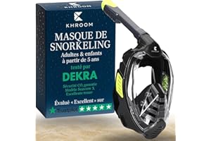 Khroom Masque de Plongée Intégral | CO2 sans Risque Garantie de DEKRA | pour Adultes et Enfants | Masque plongée en apnée | Masque de Snorkeling | Seaview X