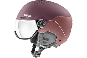 ‎UVEX uvex wanted visor - kask narciarski unisex - z wizjerem - indywidualna regulacja wielkości - bramble - antique rose matt - 54-58 cm