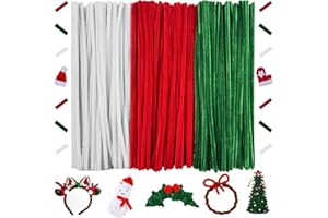 OUYIWEIMAOYI 300 Pcs Bastoncini in ciniglia,Steli di Ciniglia, Steli di ciniglia decorativi,Decorativi in ciniglia Per Artigianato fai da te, Decorazioni, Natale,Creativi lavoretti (Rosso)