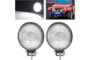 [Ultra Sottile] Biqing 2PCS Faro da Lavoro LED 84W,4.3 Inch Fari LED Auto Tondi 12V 24V Faretti da Lavoro per Trattore IP67 Fendinebbia Auto LED Fuoristrada