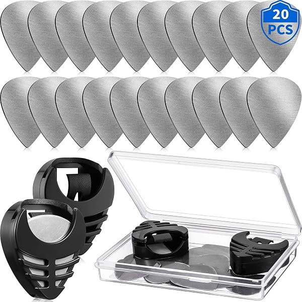 Lot De 2 Porte-médiators En Cuir + 6 Médiators Celluloïd 0,71 Mm - Pour Guitare, Basse, Ukulélé - Couleurs Aléatoires