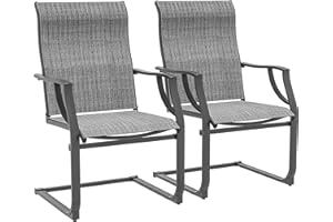 UDPATIO 2er Set Gartenstühle, Gartenstuhl Hochlehner für Terrasse, Balkonstühle 160kg Belastbar, Wetterfest, Terrassenstuhl, Gartensessel, Grau