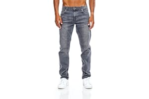 JEEL Herren-Jeans - Regular-Fit Straight-Cut - Stretch - Jeans-Hose Basic Washed