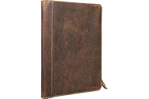 ‎STILORD STILORD 'Julius' Vintage Konferenzmappe Leder Schreibmappe Aktenmappe Dokumentenmappe A4 Organizer 12 Zoll Tablettasche echtes Rindsleder, Farbe:mittel - braun