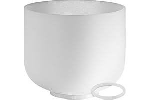 Sonic Energy Crystal Singing Bowl – 8“ Chakra del Cuore – Accordatura 432 Hz, Nota F4 – Per Meditazione, Yoga, Sound Healing - Anello in Silicone Incluso (CSB8F)