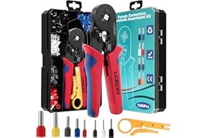 LCXCXY Pinza Crimpatrice 25-10 mm², Pinza Crimpatrice Capicorda, kit di linguette a Crimpare 1200 pezzi, Capicorda Elettrici, Crimpatrice Puntalini isolate di alta qualità, Puntalini Elettrici a Crimpare.