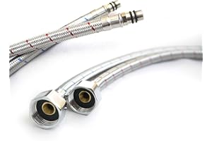 EVG Xcel Home 2x M10 (10mm) x 1/2 BSP 600mm Flexible Wasserhahnanschlüsse | Ersatz-Flexi-Rohre für Monobloc-Mischbatterien, Boiler, Spülen und Waschbecken | und bleifreie Edelstahl-Geflechtschläuche